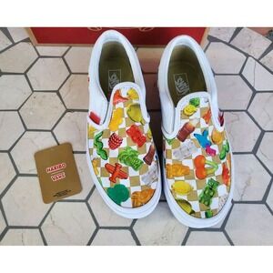 Sz 2.5 Haribo Kids Gummy vans shoes girls Boys Regular Fit Slip-Ons White‎